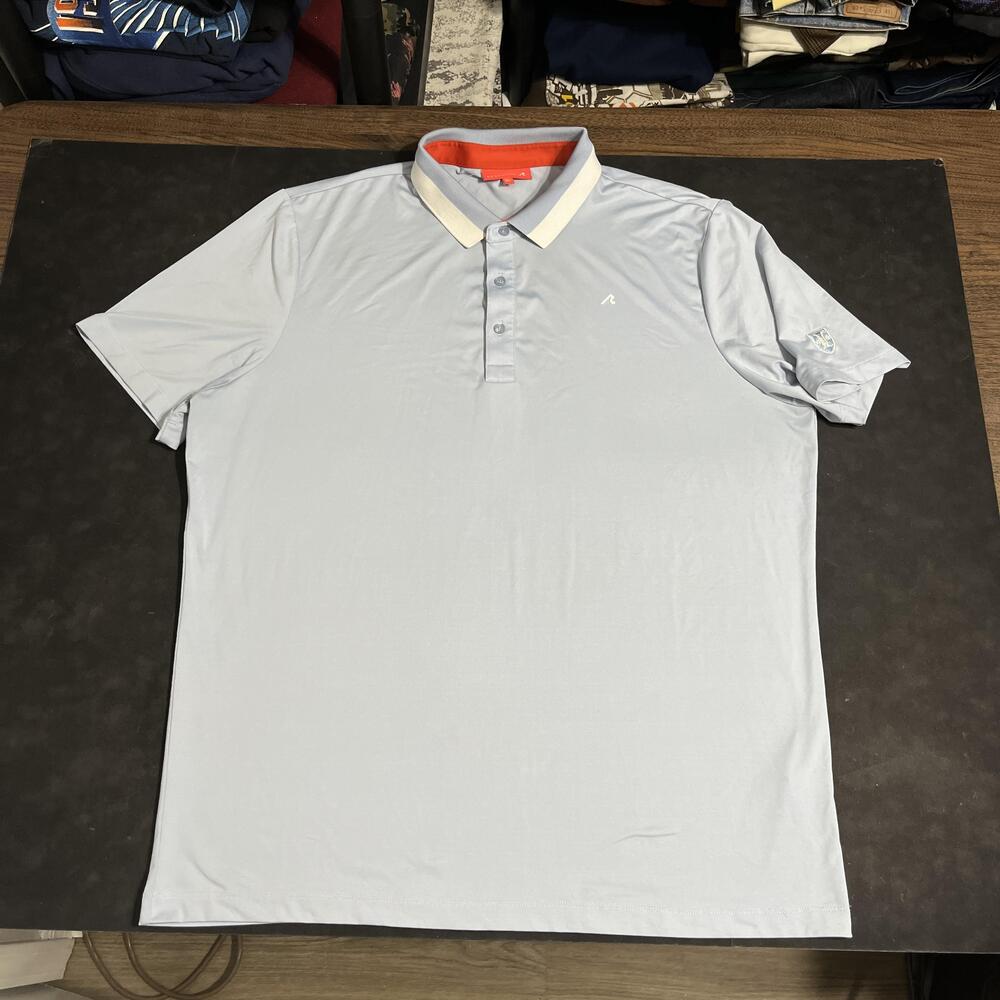 Redvanly Polo Shirt Mens XL Light Blue Solid Golf Crest Logo 1961 Club